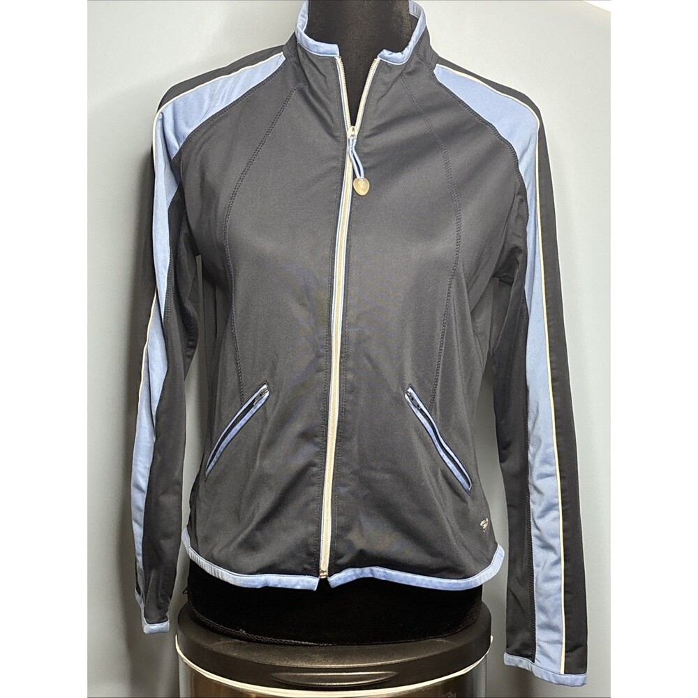 Oleg Cassini Sport Navy Blue Tracksuit Jacket (Women’s M) Athletic Running Top
